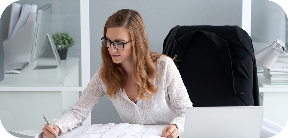 Business Woman Calculating